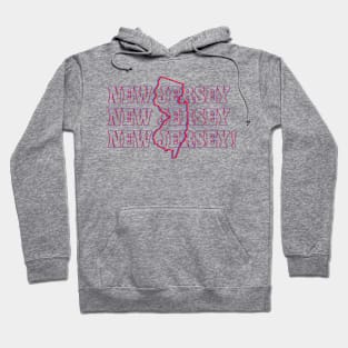 New Jersey State Map & Label Hoodie